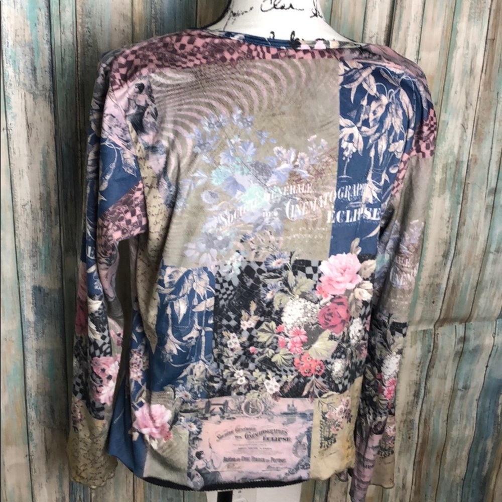 Oneworld Soft Long Sleeve Floral Casual Top Size M - Picture 4 of 7